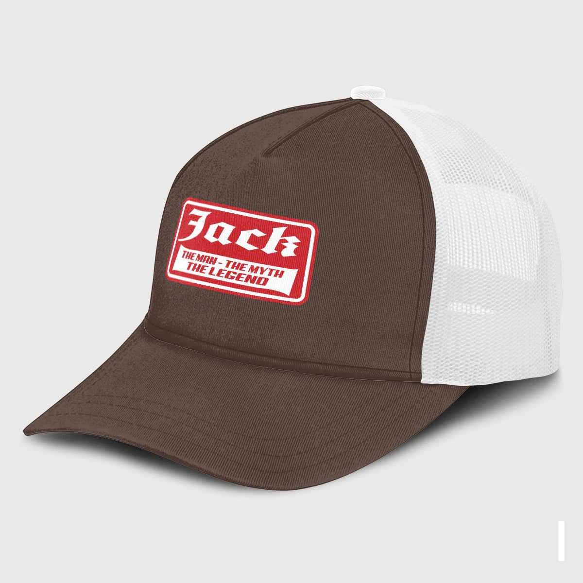The Man The Myth The Legend Red Logo Brown Mesh Cap JACK 13K1 C203PF