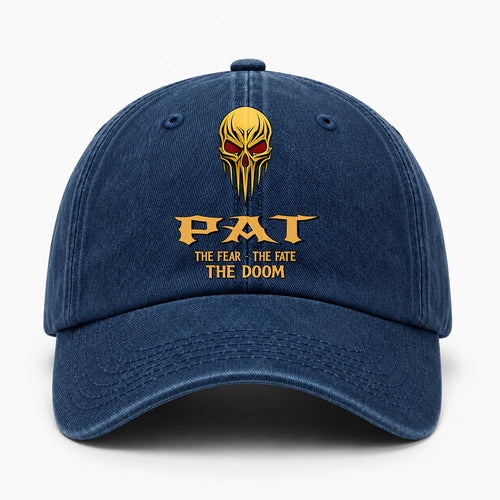 The Fear The Fate The Doom Skull Blue Washed Cap PAT 13K1 C97PF