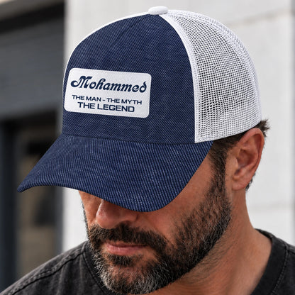 The Man The Myth The Legend Blue Denim Mesh Cap MOHAMMED 13K1 C194PF