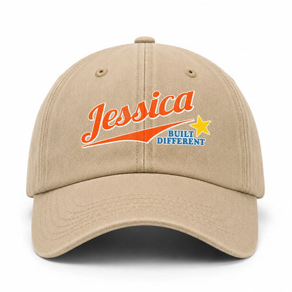 Your Name Built Different Logo Washed Cap JESSICA 13K1 C56PF