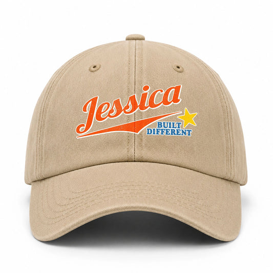 Your Name Built Different Logo Washed Cap JESSICA 13K1 C56PF
