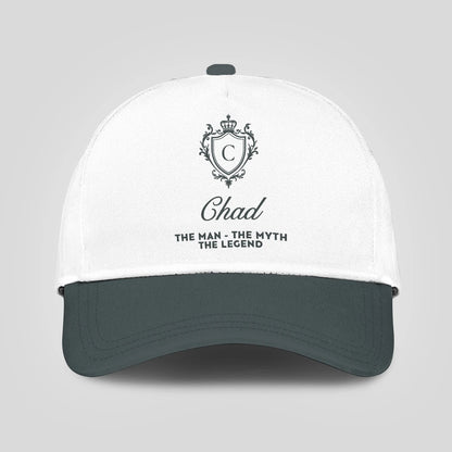 The Man The Myth The Legend Elegant Gray And White Cap CHAD 13K1 C170PF