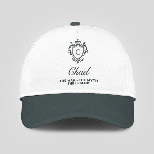 The Man The Myth The Legend Elegant Gray And White Cap CHAD 13K1 C170PF