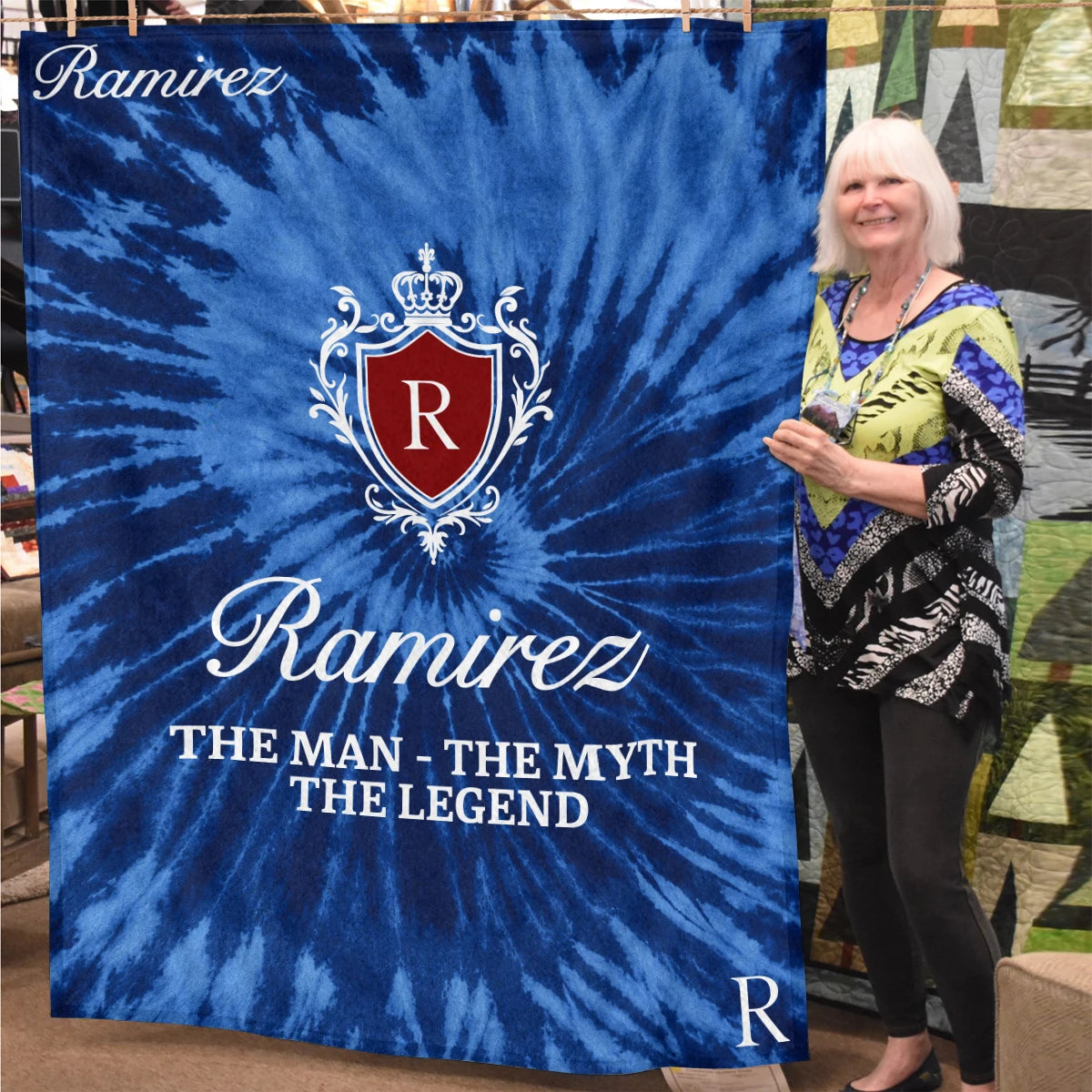 The Man The Myth The Legend Blue Waves Fleece Blanket RAMIREZ 13K1 BK11