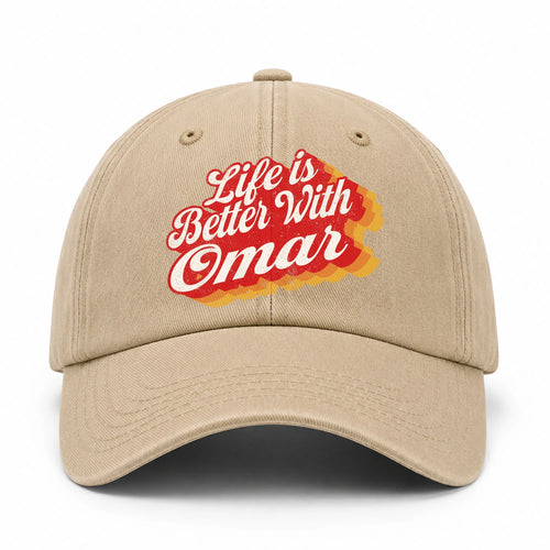 Life Is Better With Your Name Vintage Washed Cap OMAR 13K1 C67PF
