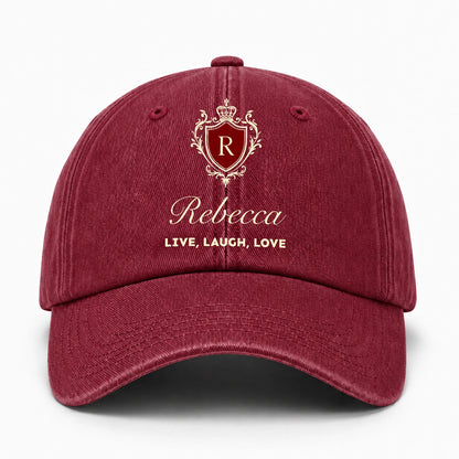 Live Laugh Love Elegant Burgundy Washed Cap REBECCA 13K1 C89PF