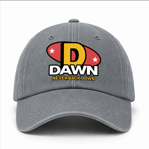 Never Back Down With Your Name And Initial Letter Washed Cap DAWN 13K1 C82PF