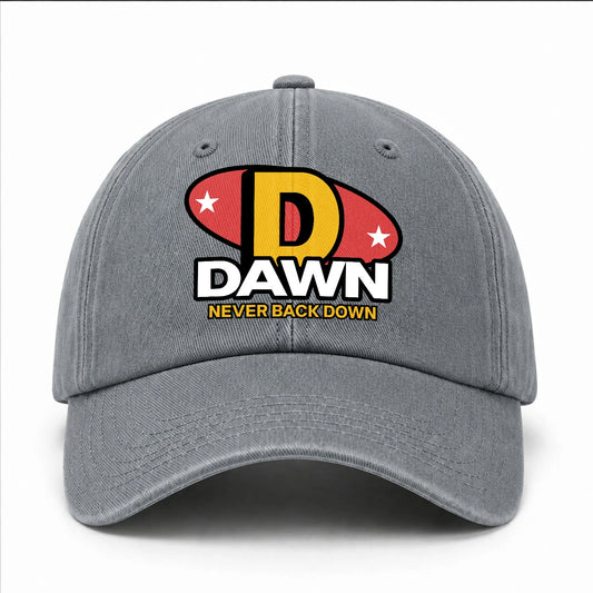 Never Back Down With Your Name And Initial Letter Washed Cap DAWN 13K1 C82PF