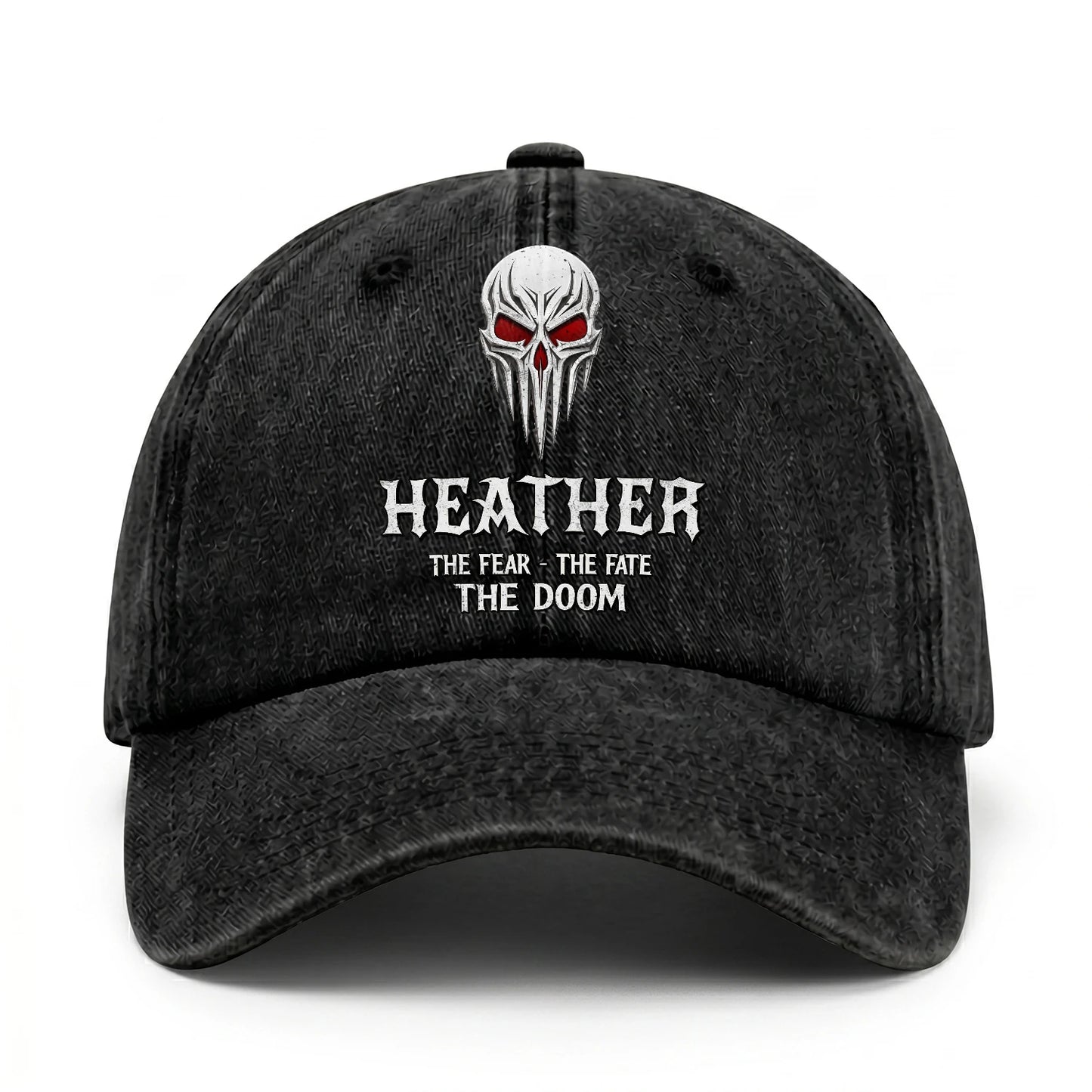 Your Name The Fear The Fate The Doom Skull Washed Cap HEATHER 13K1 C98PF