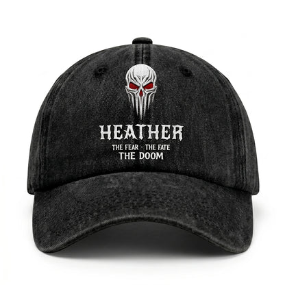Your Name The Fear The Fate The Doom Skull Washed Cap HEATHER 13K1 C98PF