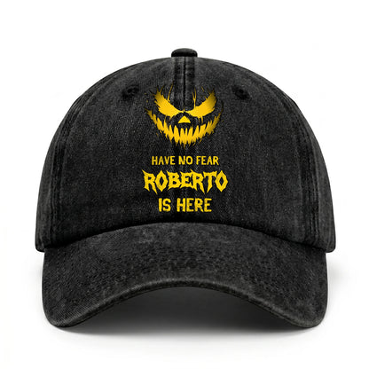 Have No Fear Your Name Is Here Jack O' Lantern Washed Cap ROBERTO 13K1 C135PF