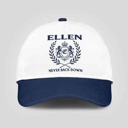Never Back Down Blue And White Cap ELLEN 13K1 C59PF