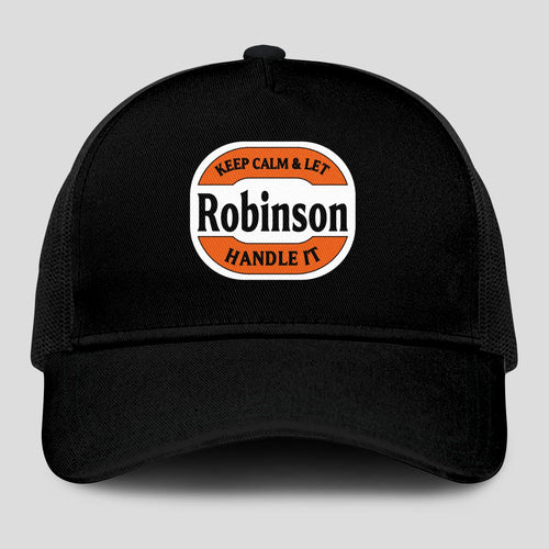 Keep Calm & Let Your Name Handle It Black Mesh Cap ROBINSON 13K1 C199PF
