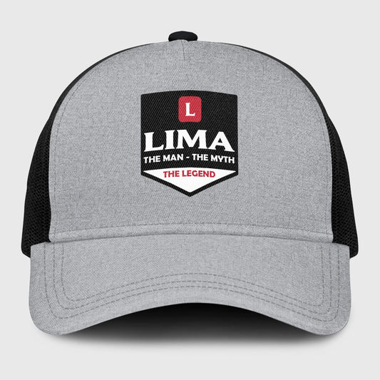 The Man The Myth The Legend Gray Mesh Cap LIMA 13K1 C189PF