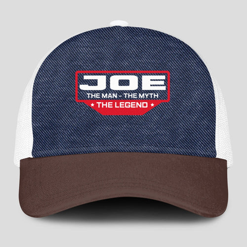 The Man The Myth The Legend Navy Brown And White Mesh Cap JOE 13K1 C200PF