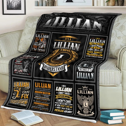 LILLIAN Personalized Blanket | Custom Name Cozy Throw Gift 13K3-BK2