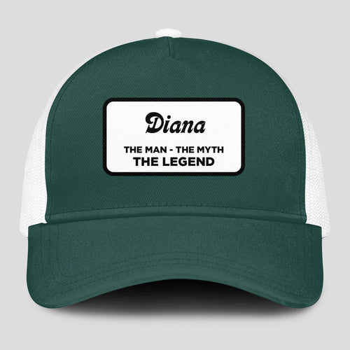 The Man The Myth The Legend Green And White Mesh Cap DIANA 13K1 C198PF