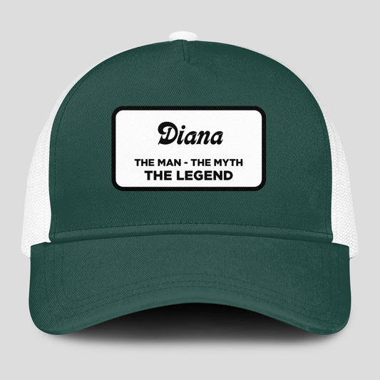 The Man The Myth The Legend Green And White Mesh Cap DIANA 13K1 C198PF