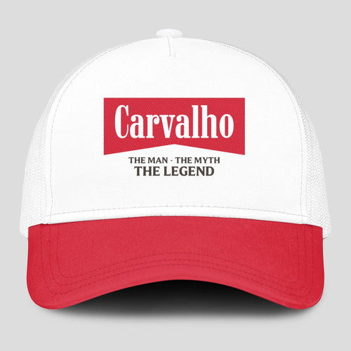 The Man The Myth The Legend Red And White Mesh Cap CARVALHO 13K1 C197PF