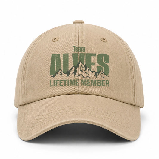 Team Your Name Lifetime Member Mountain Cap ALVES 13K1 C58PF