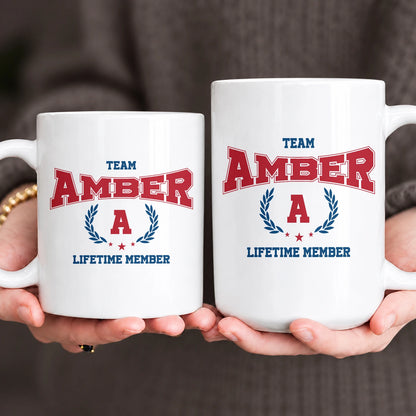 Team Your Name Lifetime Member Sporty Mug AMBER 13K1 MG09