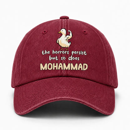 The Horrors Persist But So Does Your Name Funny Goose Burgundy Washed Cap MOHAMMAD 13K1 C126PF