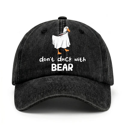 Don't Duck With Your Name Funny Washed Cap BEAR 13K1 C129PF
