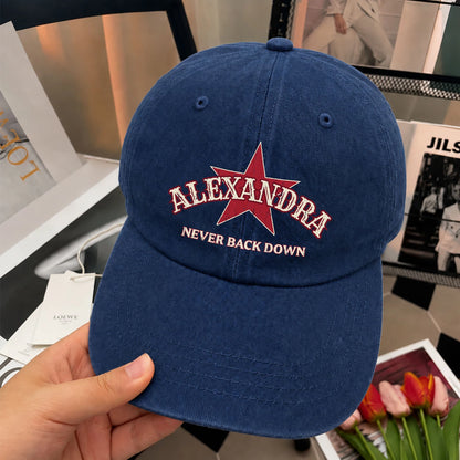 Never Back Down Western Blue Denim Cap ALEXANDRA 13K1 C61PF