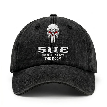 Your Name The Fear The Fate The Doom Skull Washed Cap SUE 13K1 C98PF