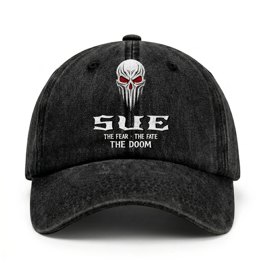 Your Name The Fear The Fate The Doom Skull Washed Cap SUE 13K1 C98PF