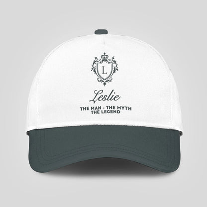 The Man The Myth The Legend Elegant Gray And White Cap LESLIE 13K1 C170PF