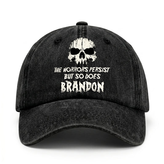The Horrors Persist But So Does Your Name Cool Skull Washed Cap BRANDON 13K1 C134PF