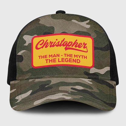 The Man The Myth The Legend Camo Vintage Mesh Cap CHRISTOPHER 13K1 C191PF