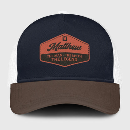 The Man The Myth The Legend Navy And Brown Mesh Cap MATTHEW 13K1 C188PF