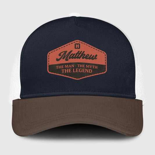 The Man The Myth The Legend Navy And Brown Mesh Cap MATTHEW 13K1 C188PF