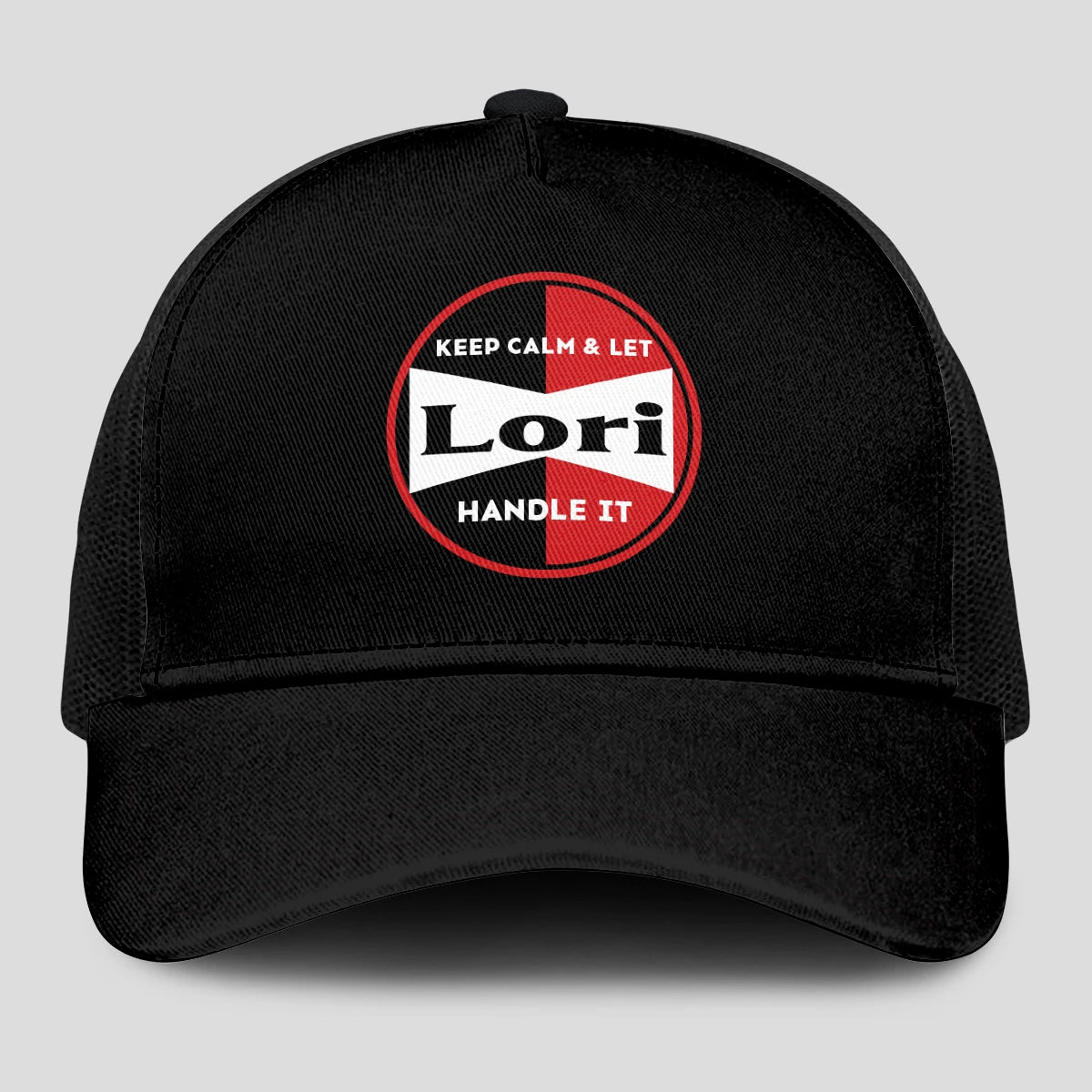Keep Calm & Let Your Name Handle It Black Mesh Cap LORI 13K1 C206PF