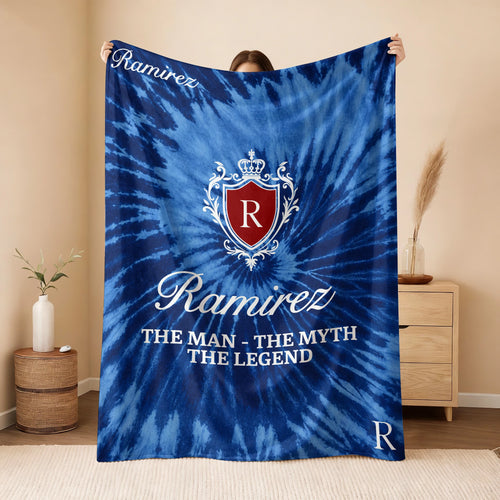 The Man The Myth The Legend Blue Waves Fleece Blanket RAMIREZ 13K1 BK11
