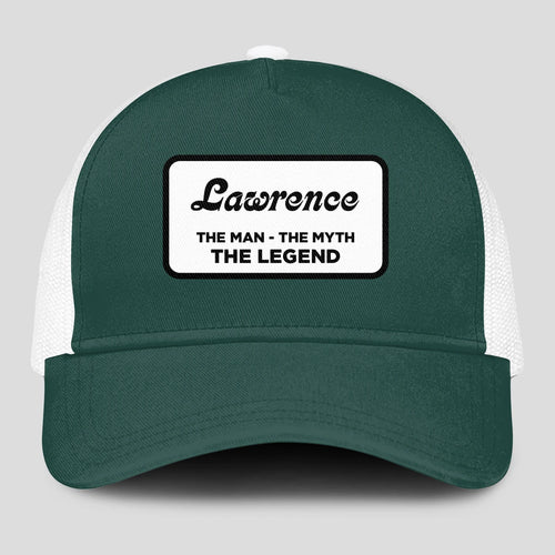 The Man The Myth The Legend Green And White Mesh Cap LAWRENCE 13K1 C198PF