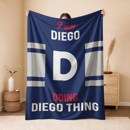 I'm Name Doing Name Things Navy Fleece Blanket DIEGO 13K1 BK51