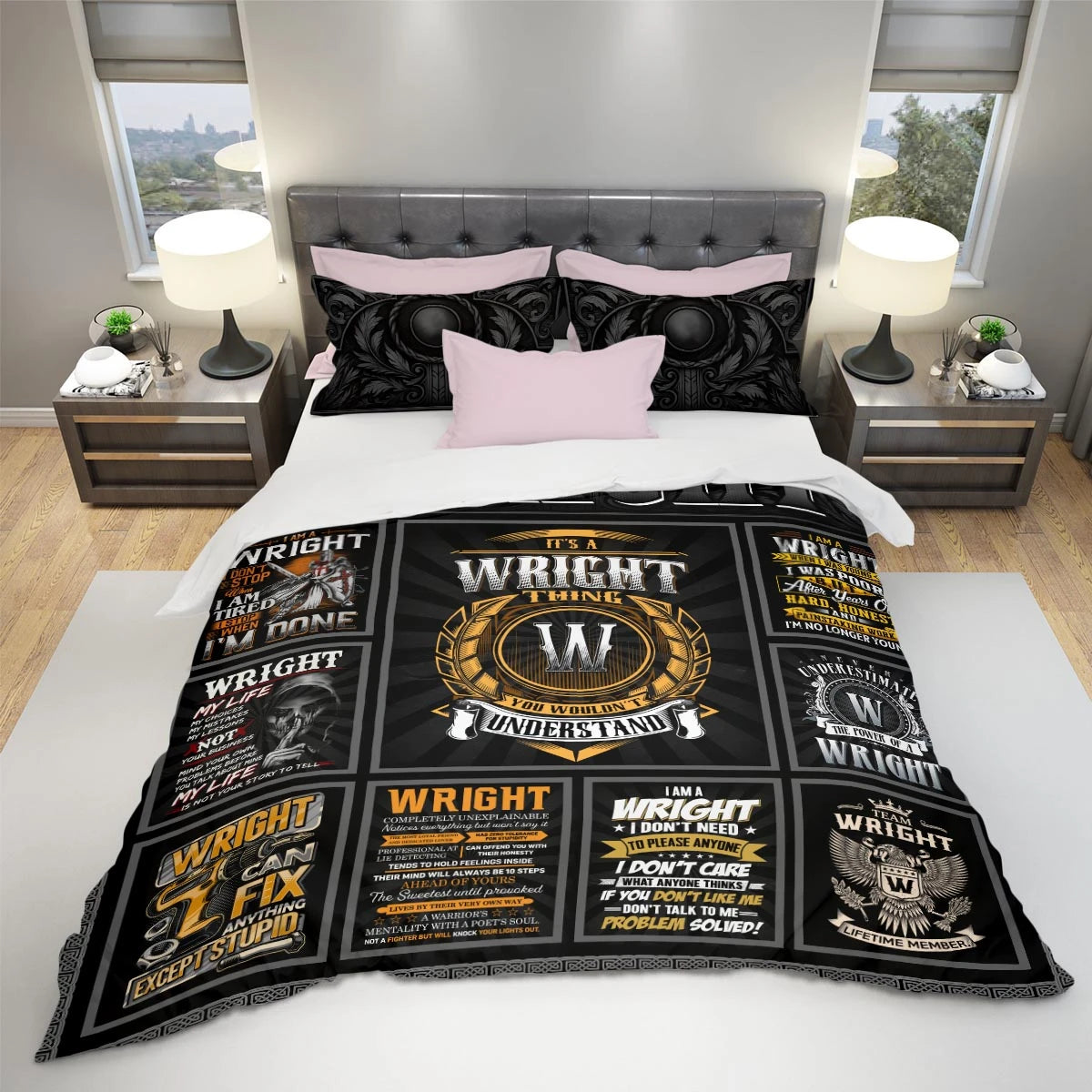 WRIGHT Limited Edition Personalized Bedding Set 13K1-BS2