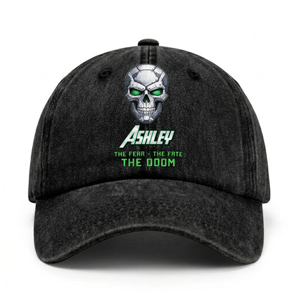 The Fear The Fate The Doom Skull Washed Cap ASHLEY 13K1 C99PF