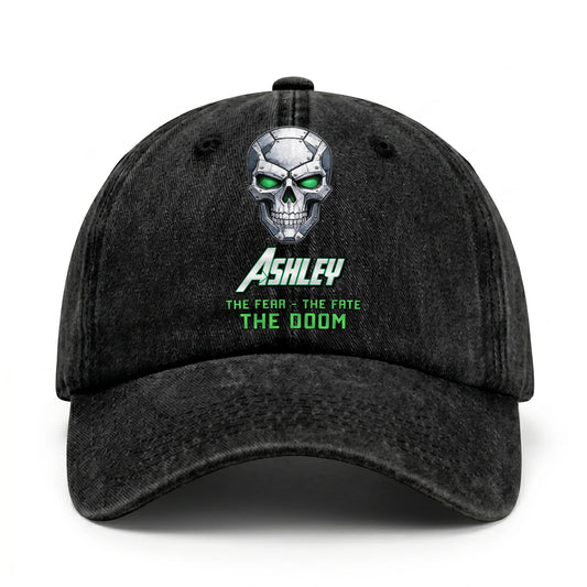 The Fear The Fate The Doom Skull Washed Cap ASHLEY 13K1 C99PF