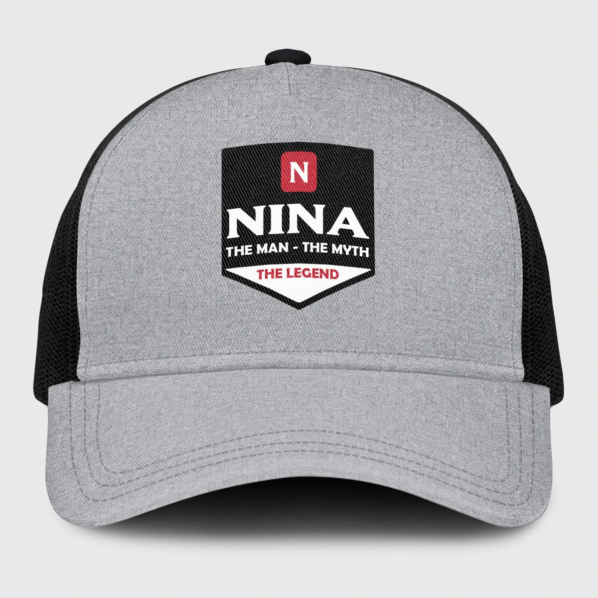 The Man The Myth The Legend Gray Mesh Cap NINA 13K1 C189PF