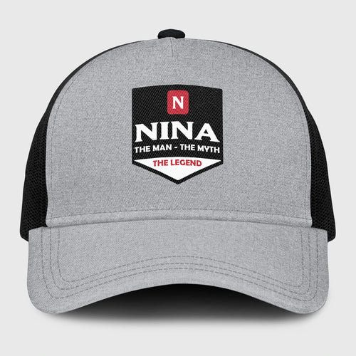 The Man The Myth The Legend Gray Mesh Cap NINA 13K1 C189PF