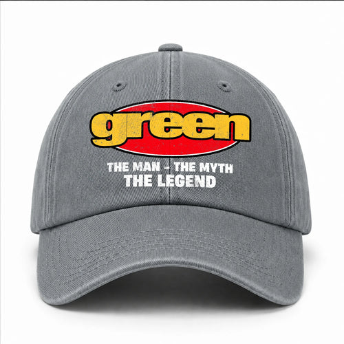 The Man The Myth The Legend Vintage Logo Washed Cap GREEN 13K1 C162PF