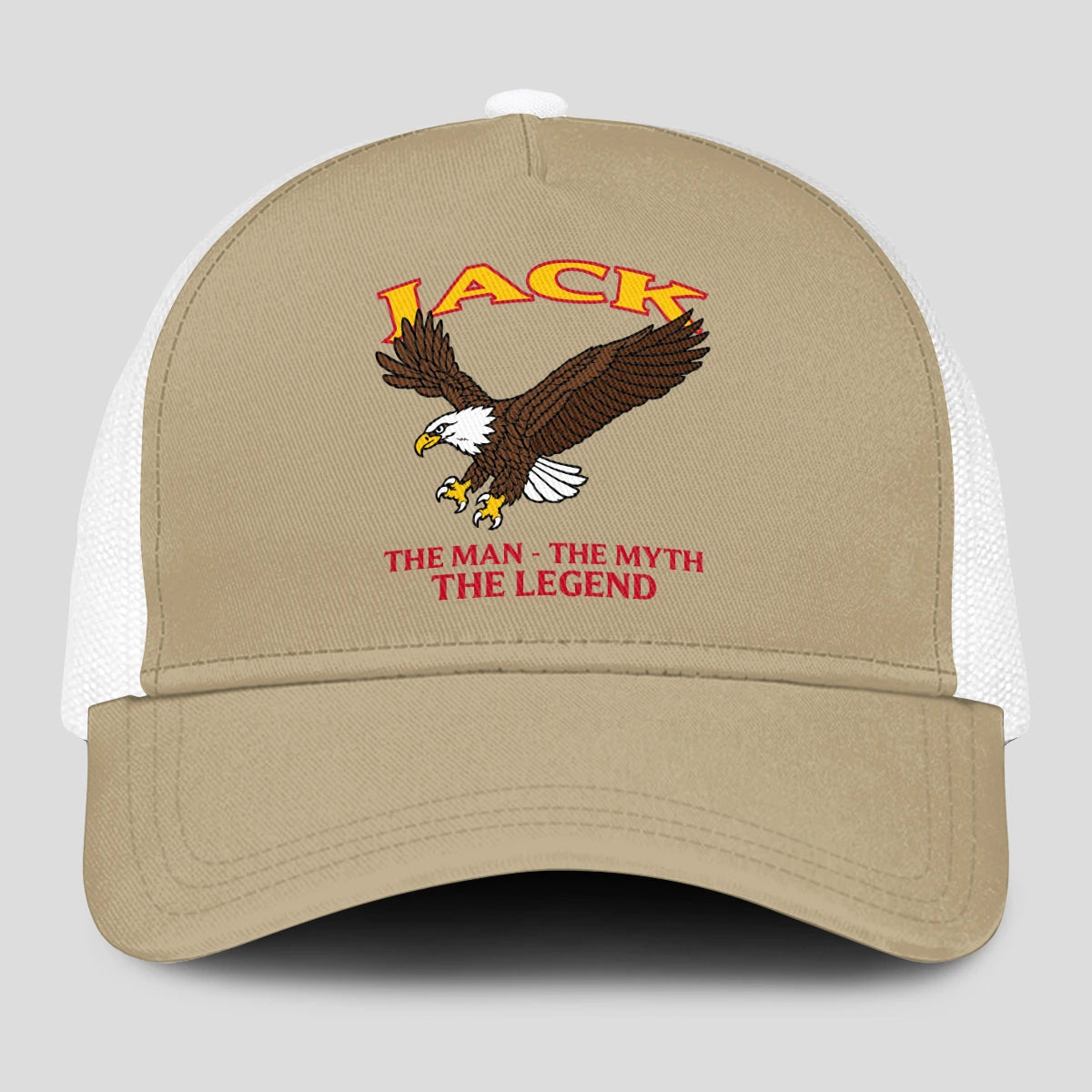 The Man The Myth The Legend Eagle Khaki Mesh Cap JACK 13K1 C210PF