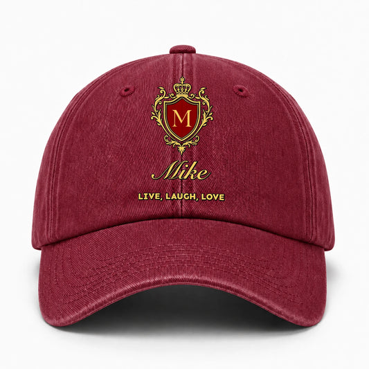 Live Laugh Love Luxury Burgundy Washed Cap MIKE 13K1 C119PF