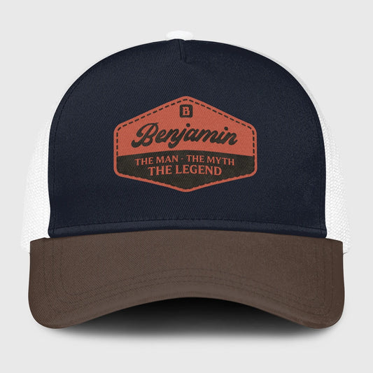 The Man The Myth The Legend Navy And Brown Mesh Cap BENJAMIN 13K1 C188PF