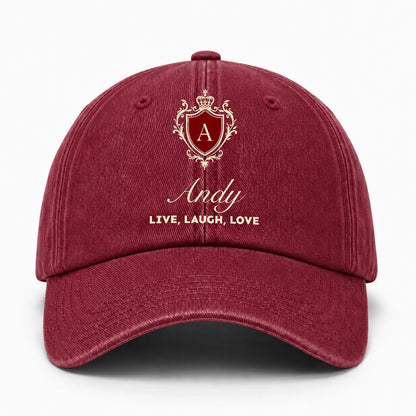 Live Laugh Love Elegant Burgundy Washed Cap ANDY 13K1 C89PF