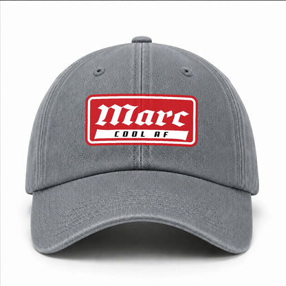Your Name Cool Af Red Logo Funny Washed Cap MARC 13K1 C79PF